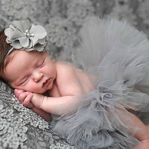 New 1-3 months Gray Tutu and Bow
